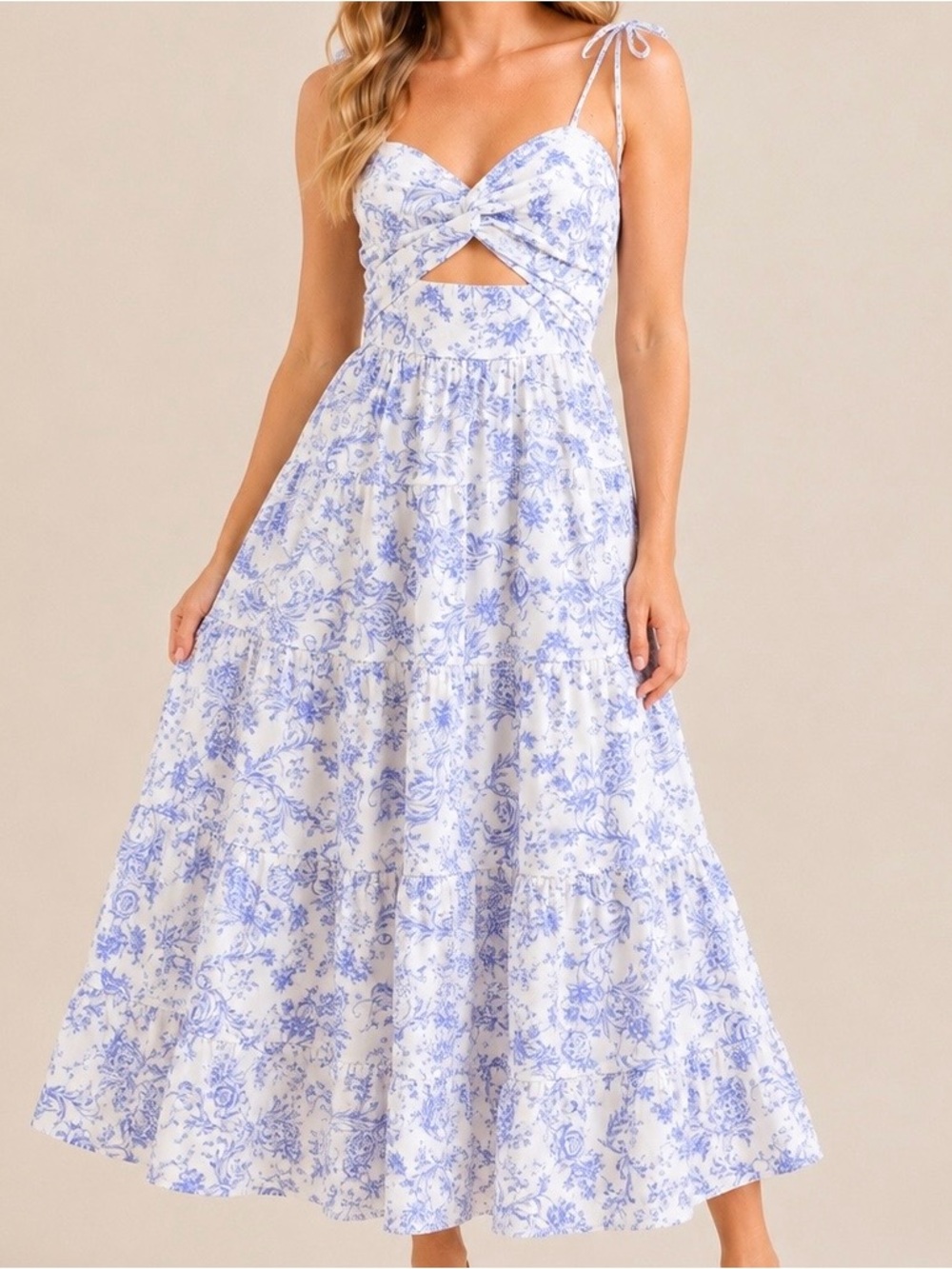NEW Altar’d State Blue and White Leona Floral Maxi Dress Size Small & Medium Ava